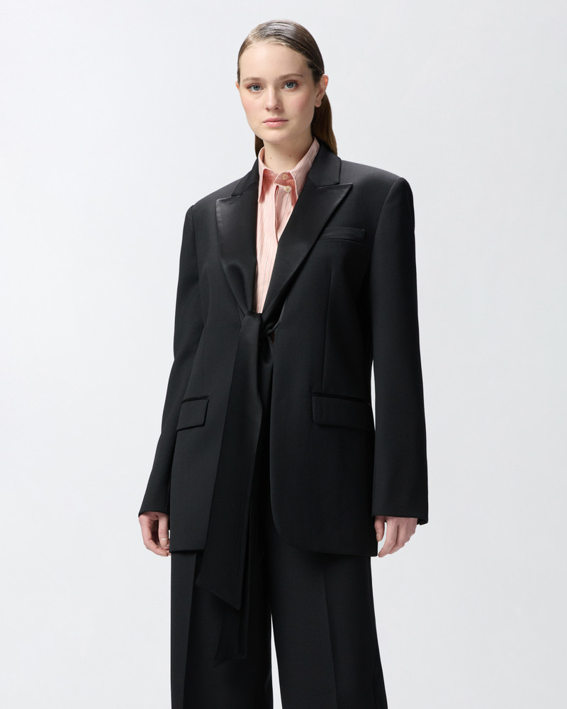 PINKO OVERSIZED WOOL BLAZER WITH SATIN COLLAR outlook