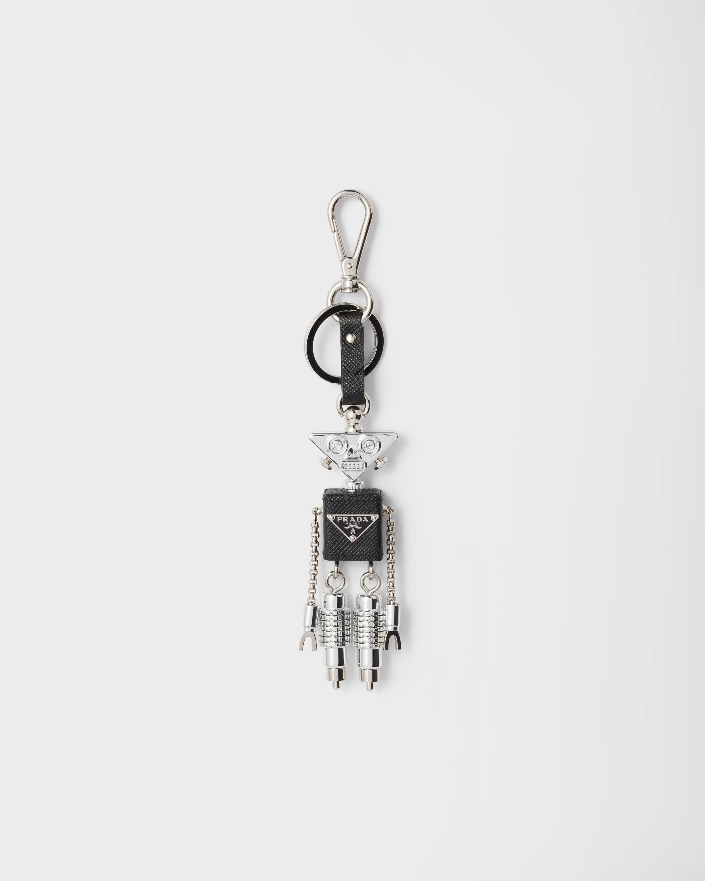 Robot Saffiano leather keychain charm - 1