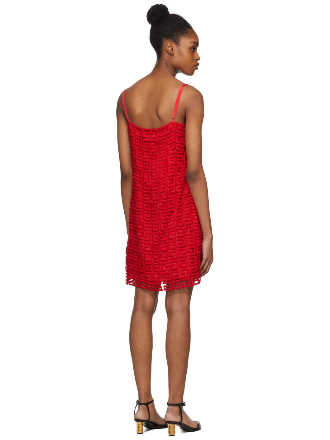 Red 4G Guipure Dress - 3