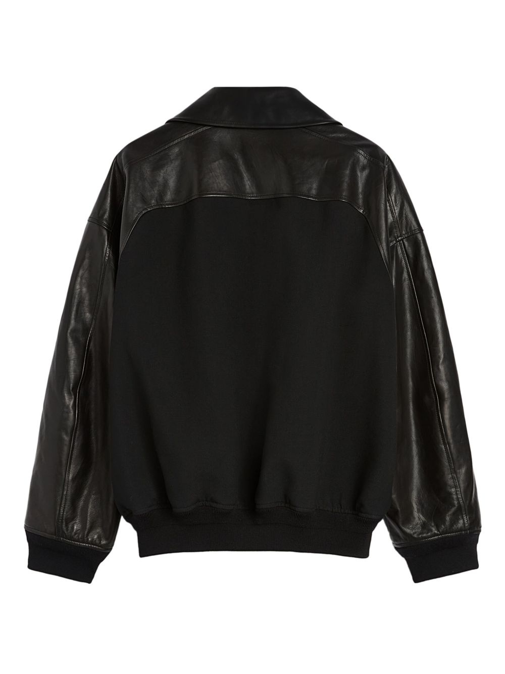panelled leather jacket - 5