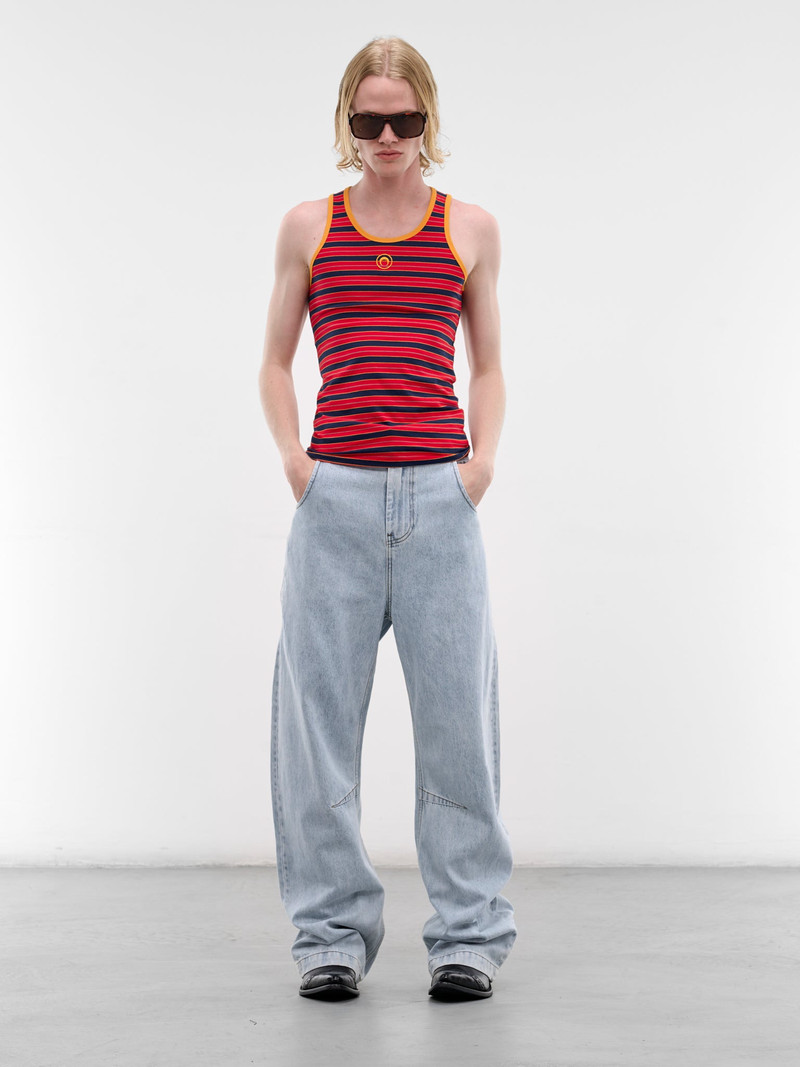 Marine Serre Red Striped Moon Logo Tank outlook