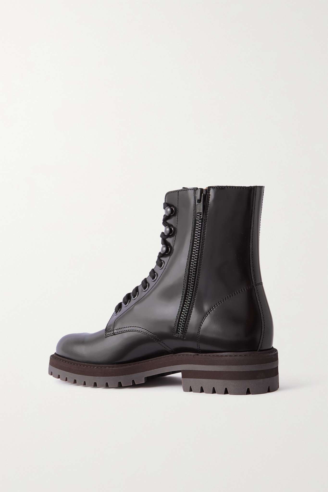 Leather combat boots - 3