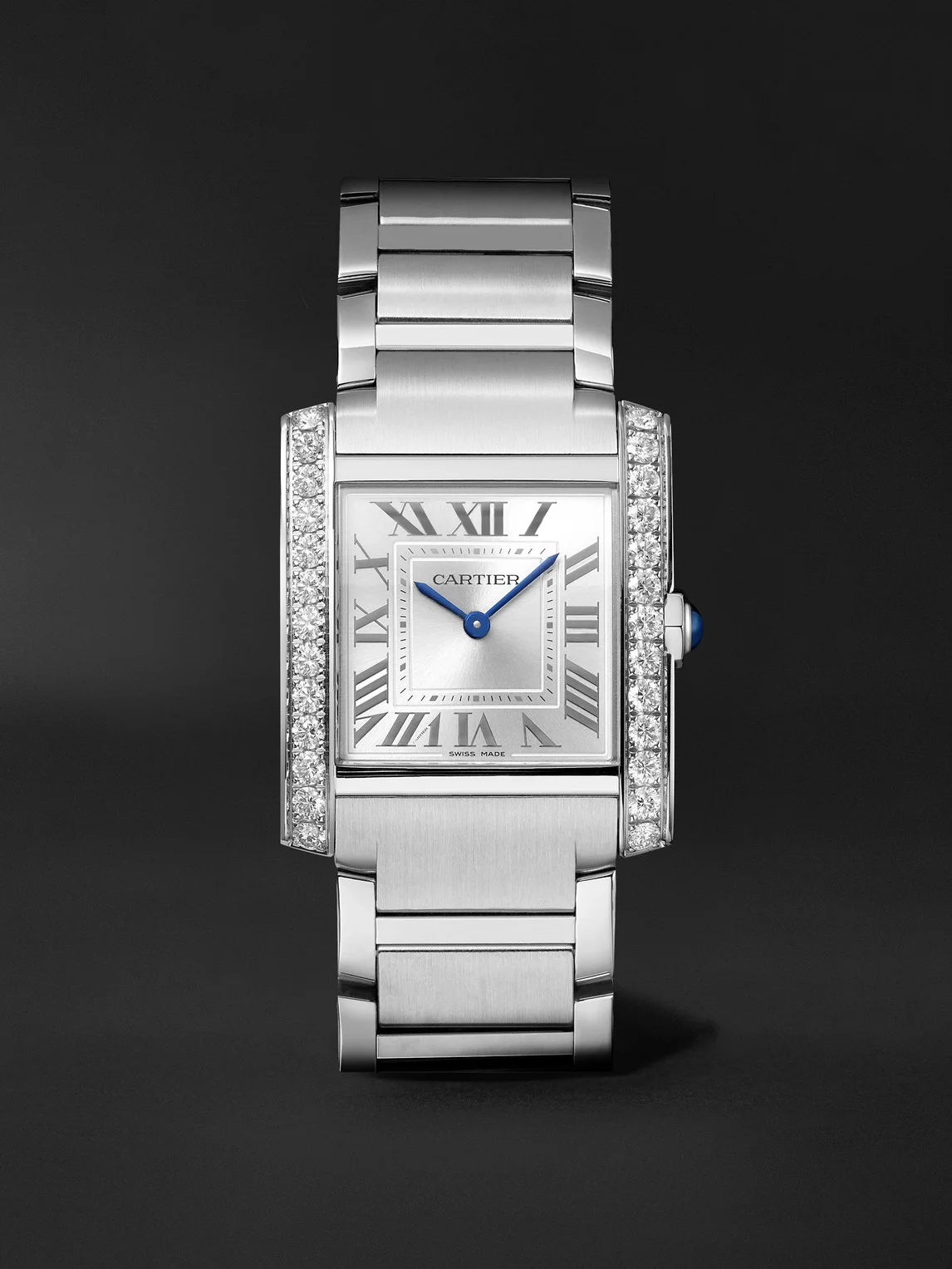 Tank Française Medium Stainless Steel Diamond Watch, Ref. W4TA0028 - 1