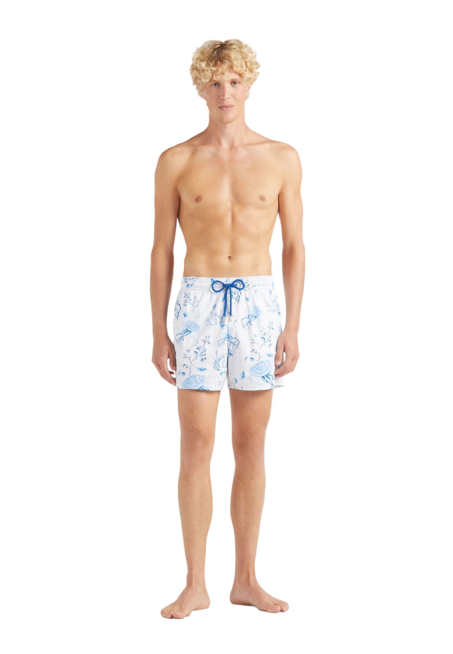 Vilebrequin Stretch Short Swim Shorts Medusa and Shells in White at Nordstrom - 3