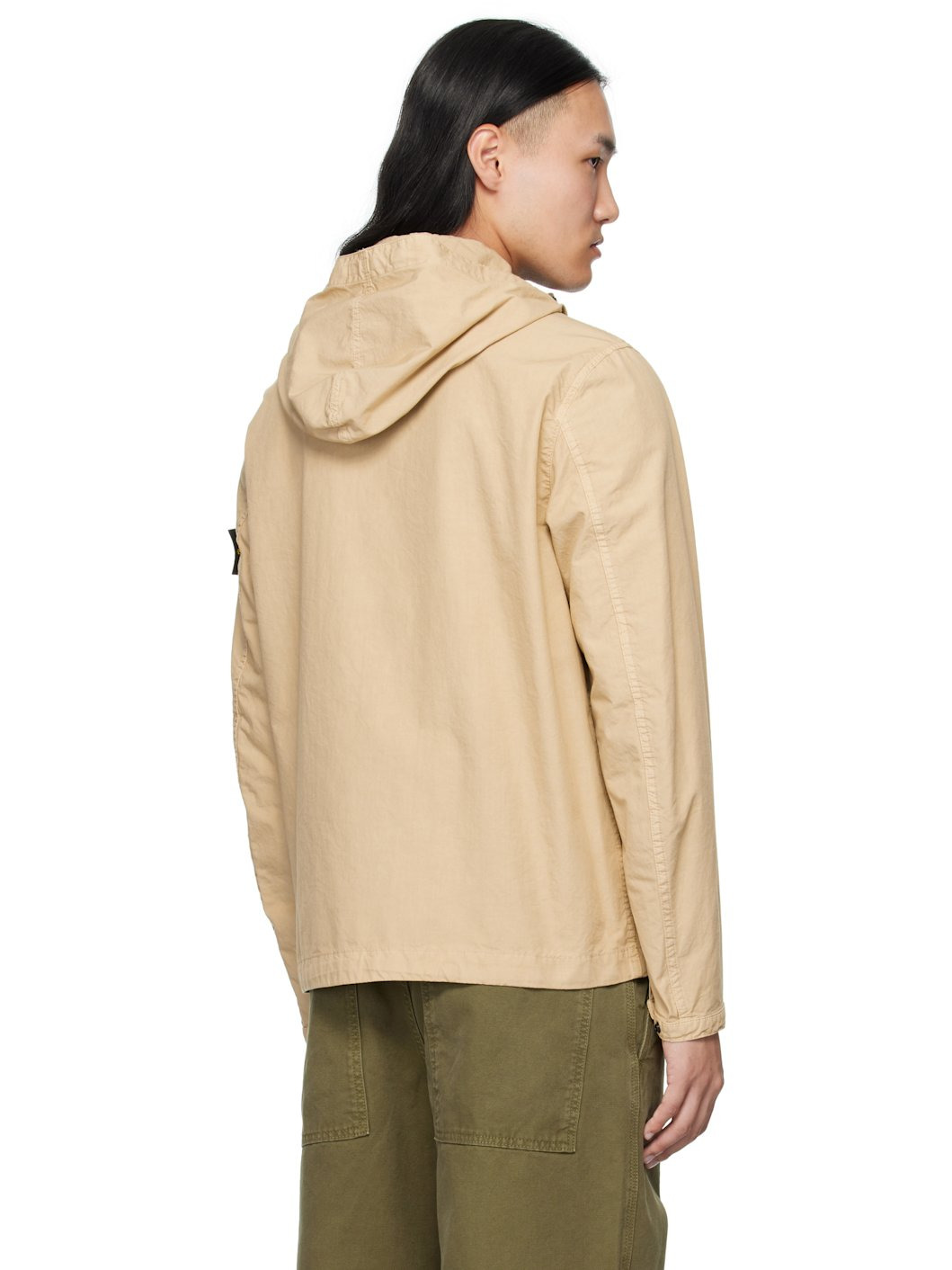 Beige Q100012 Canvas Weave Cotton Jacket - 3