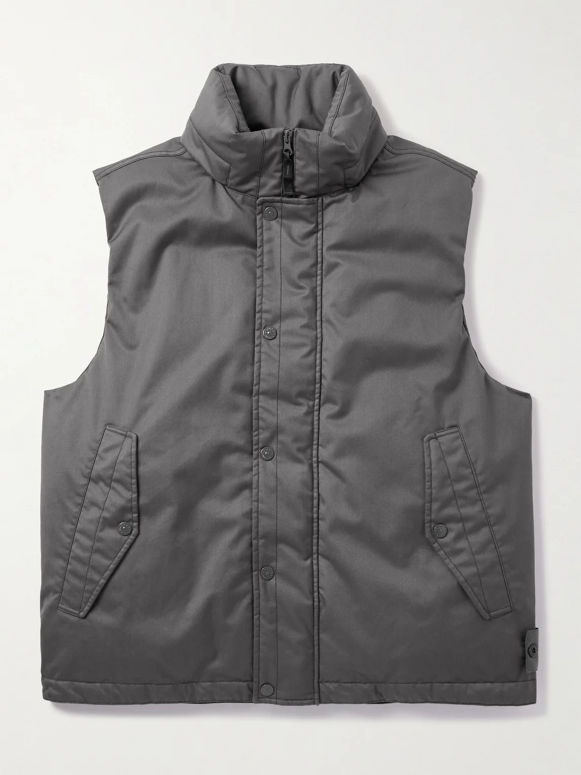 STONE ISLAND GHOST Coated Virgin Wool-Twill Down Gilet - 1