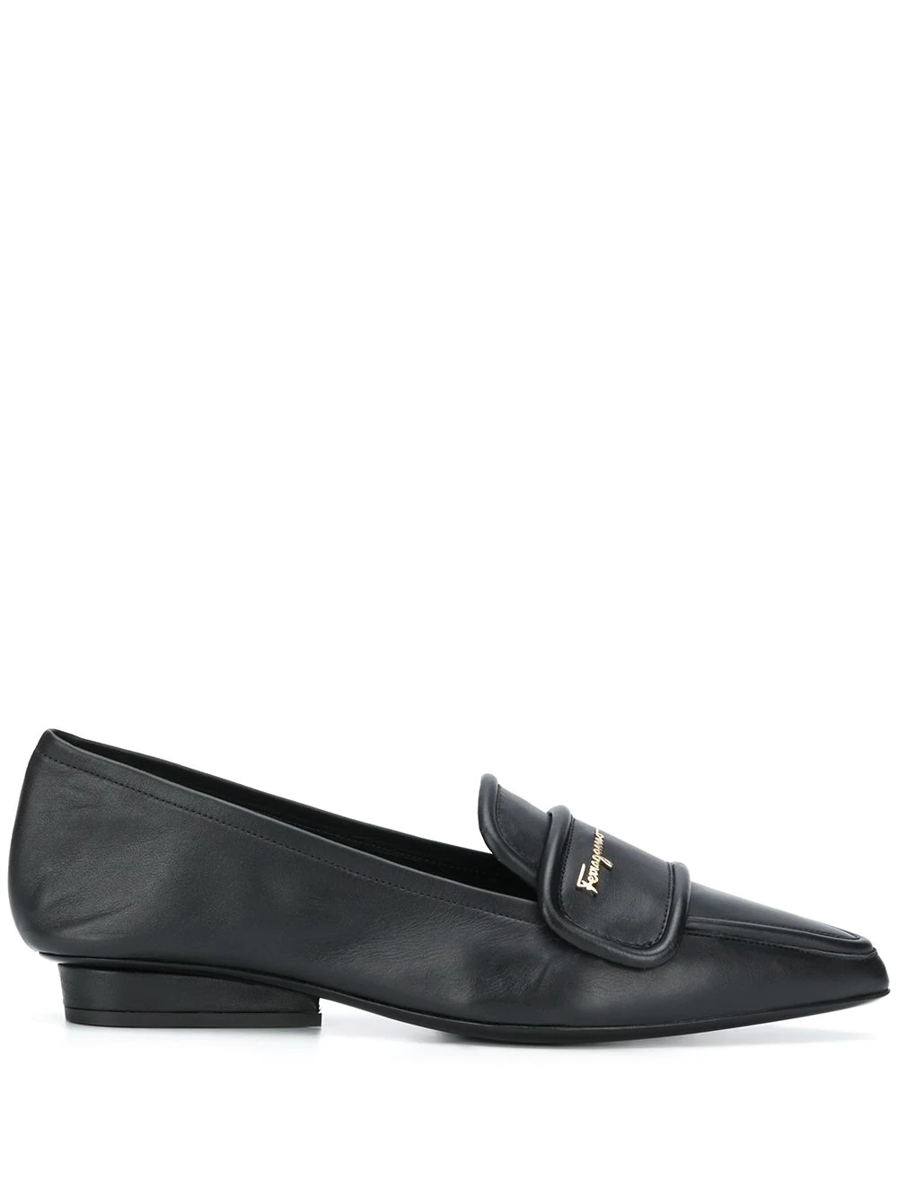 pointed leather loafers  - 1