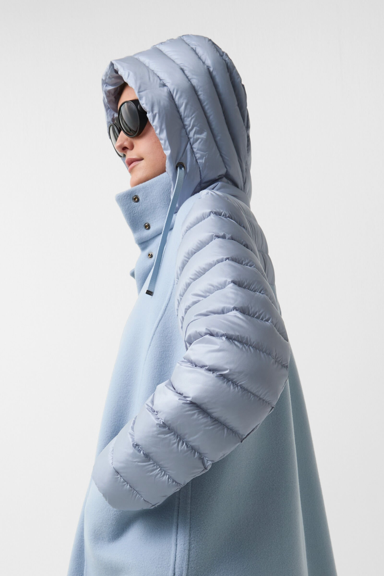 Isy wool down coat in Light blue - 6