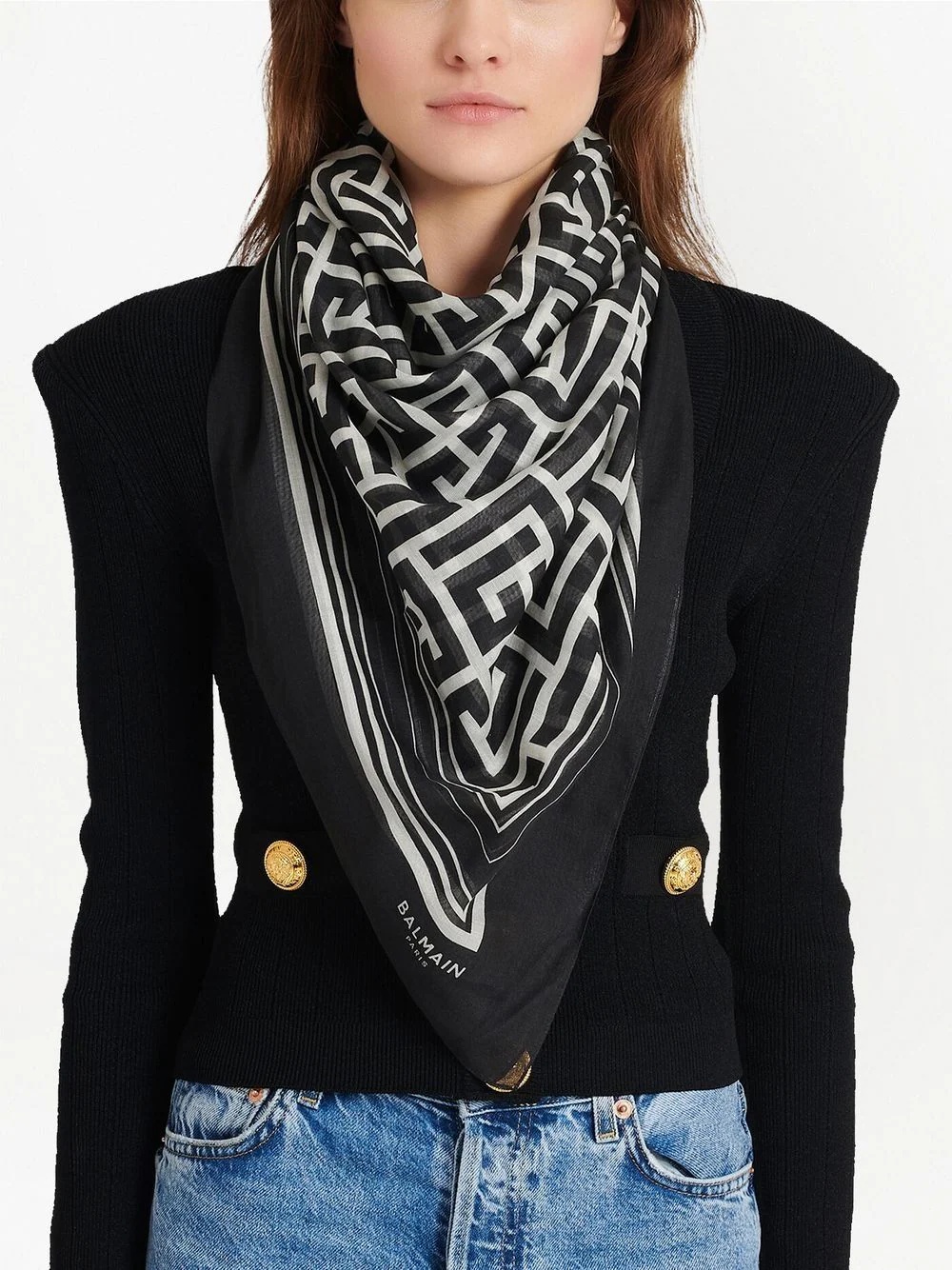 monogram-pattern modal scarf - 2