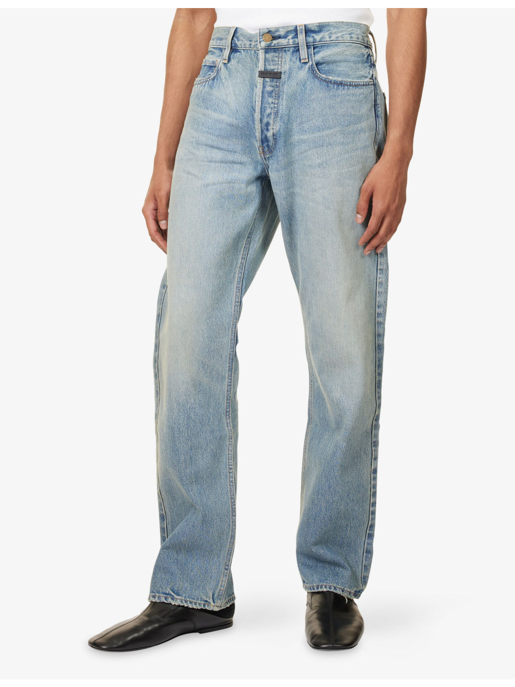 Logo-Patch Straight-Fit Denim Jeans - 3