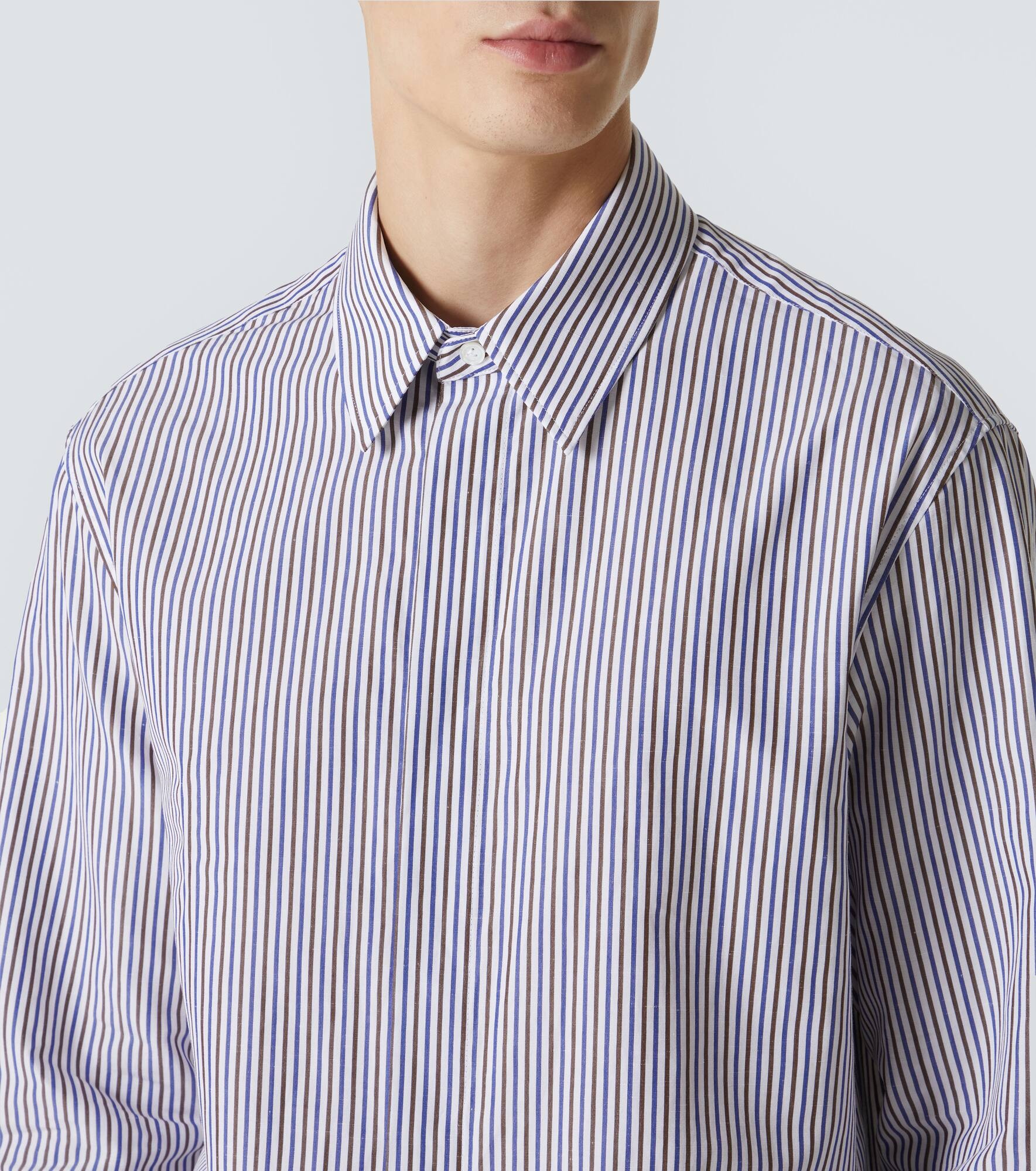 Striped cotton and linen shirt - 5