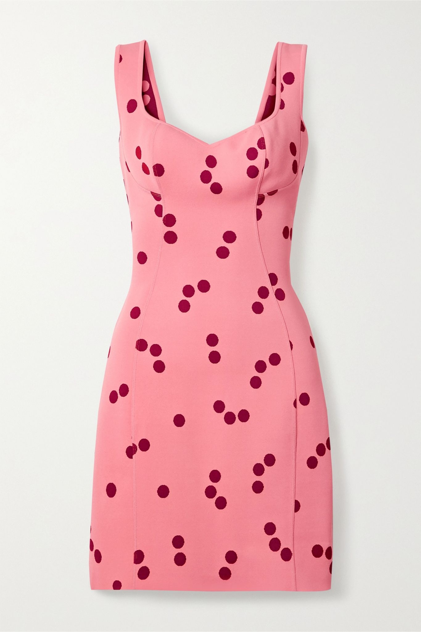 Edition polka-dot jacquard-knit mini dress - 1