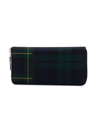 Comme Des Garçons green large tartan print wallet outlook