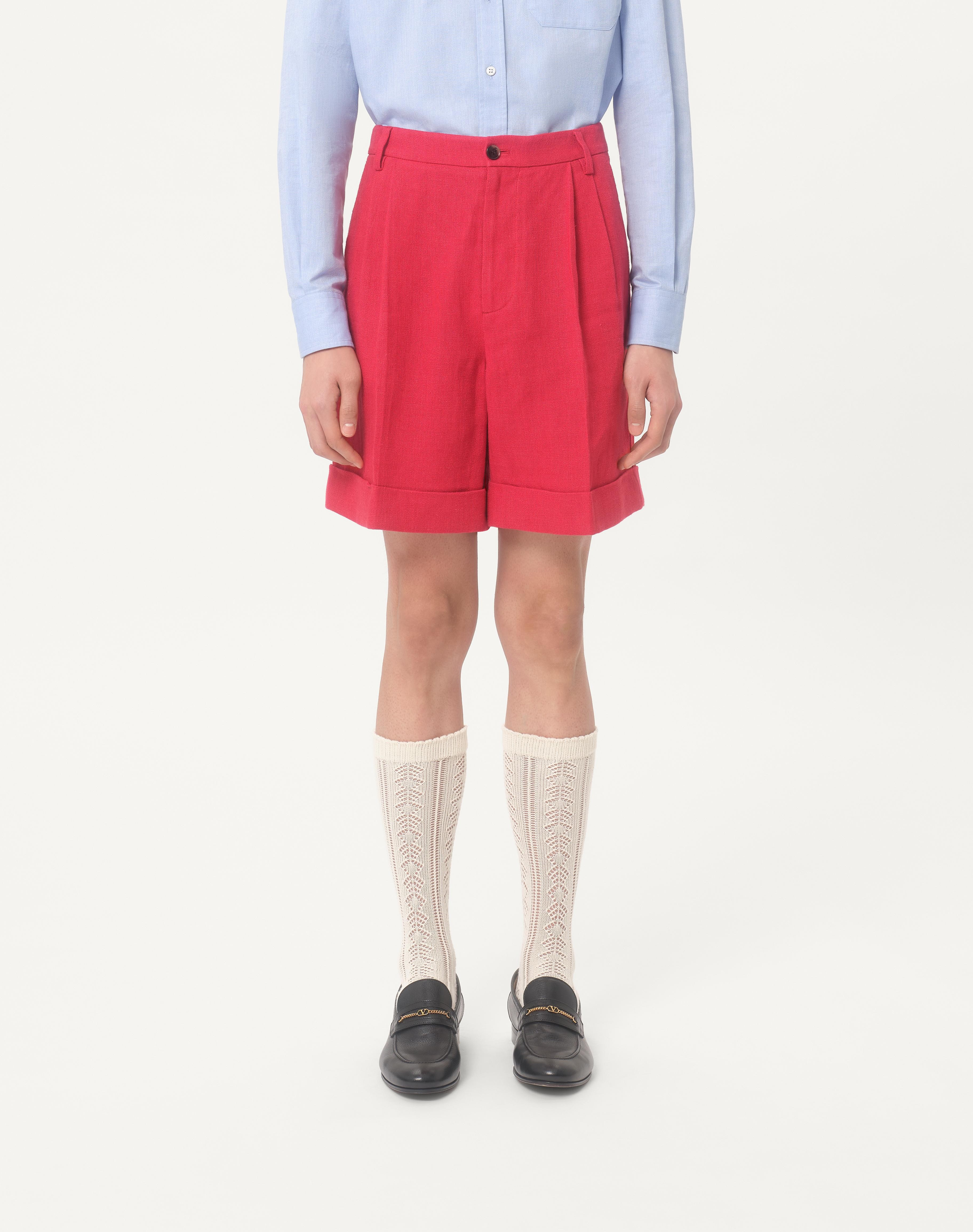 CUFFED LINEN BERMUDA SHORTS - 3