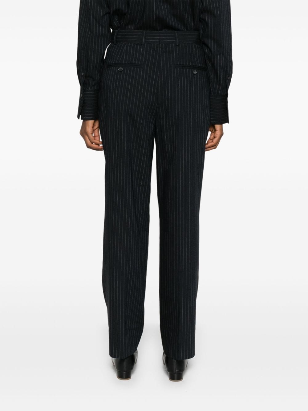 tailored pinstriped trousers - 4