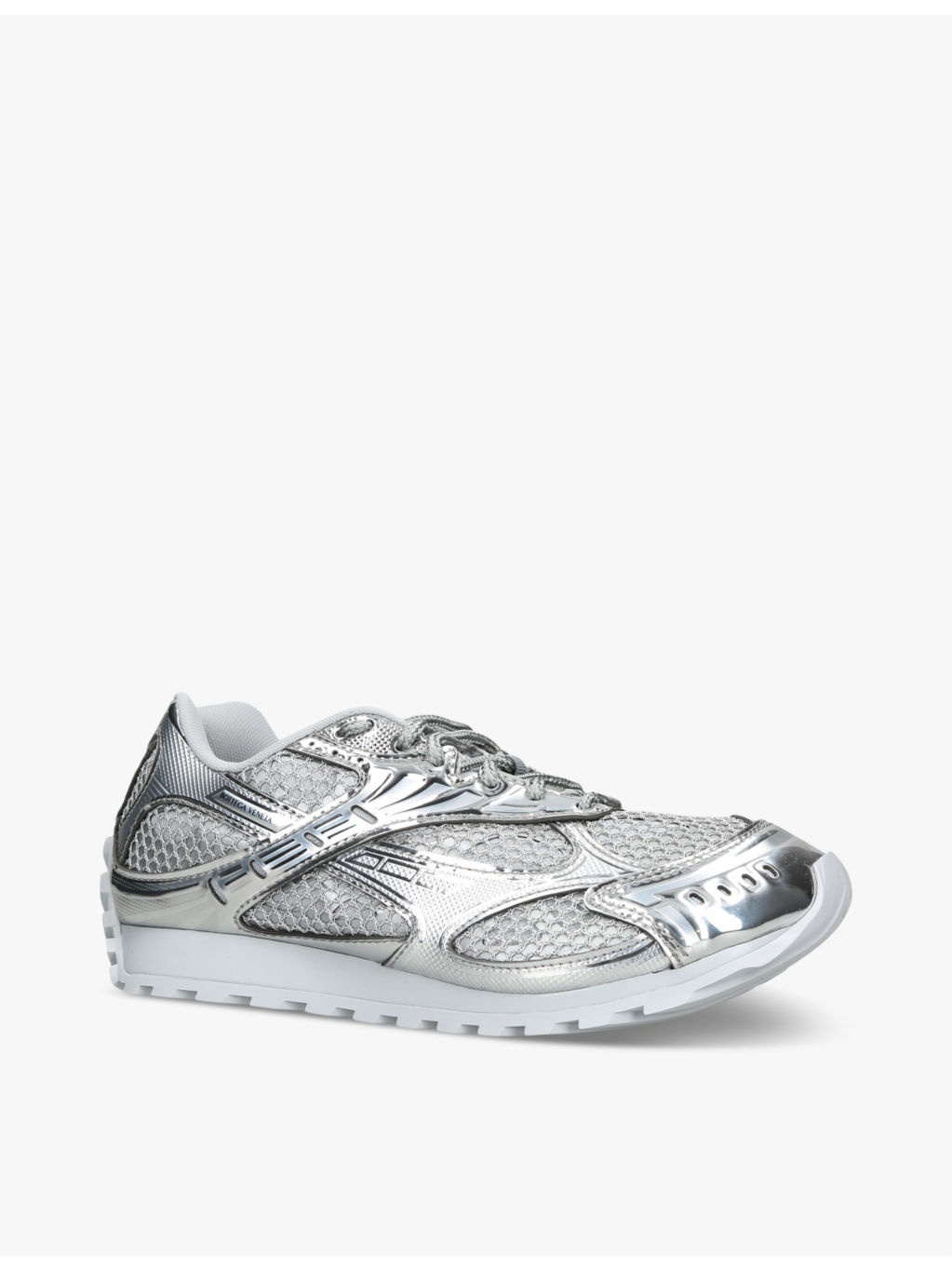 Orbit metallic-panel net-covered low-top trainers - 3
