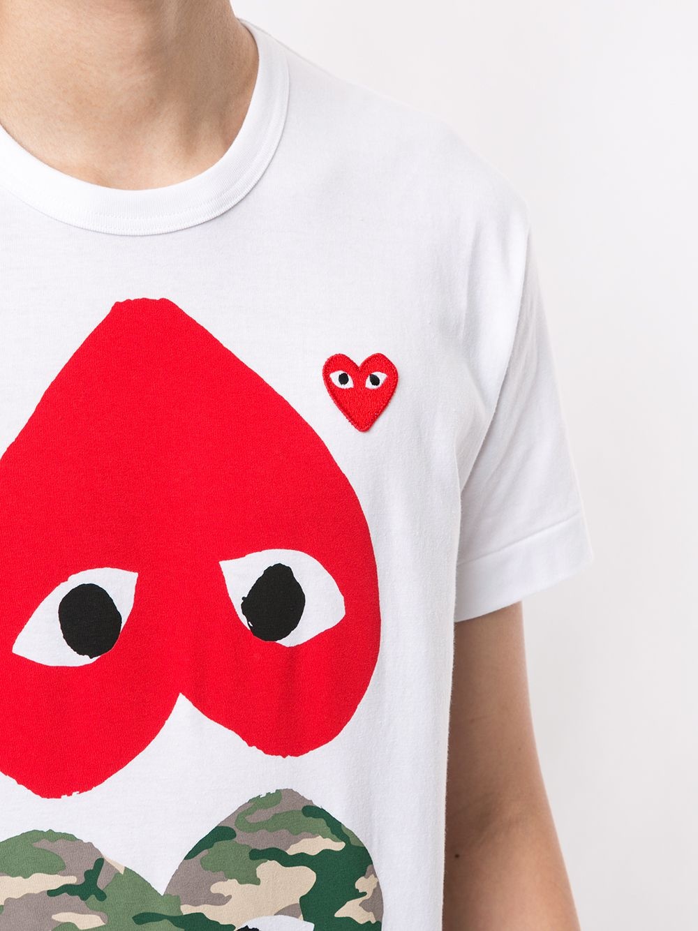 heart print crew neck T-shirt - 5