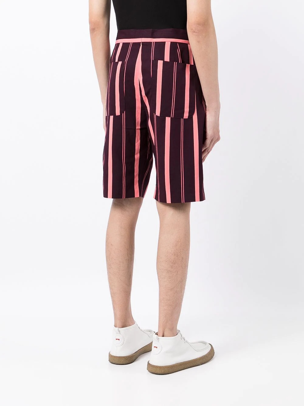 striped drawstring shorts - 4