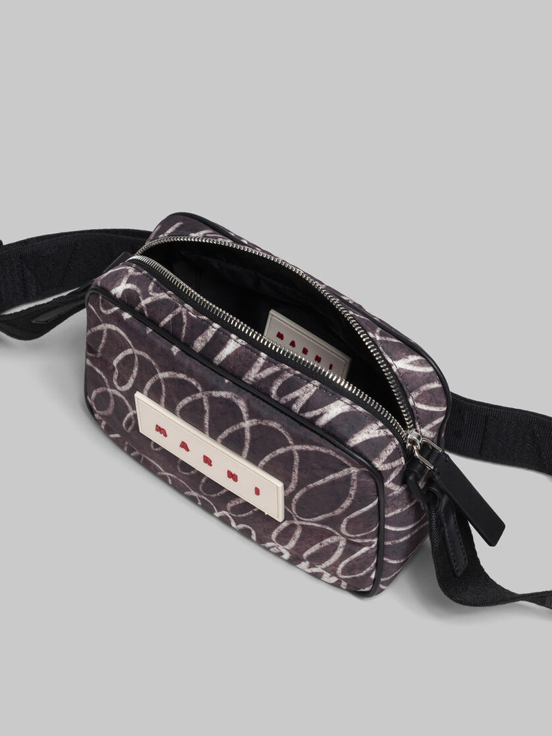 BLACK PUFF CAMERA BAG WITH MARNI SCRIBBLE PRINT 4