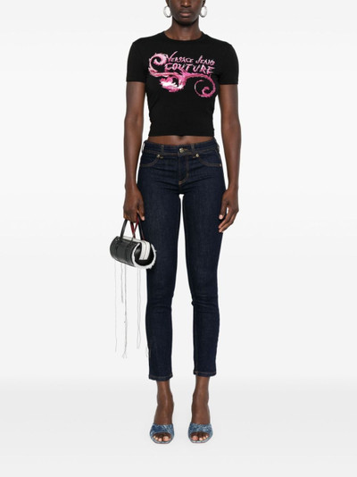 VERSACE JEANS COUTURE logo-print cropped T-shirt outlook