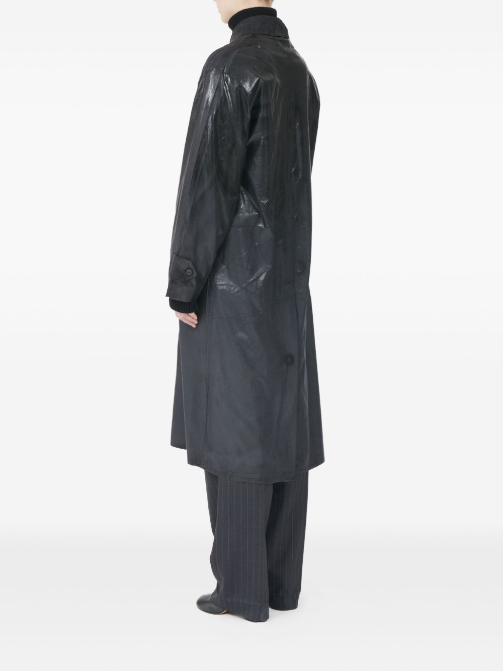 crackle-effect raincoat - 4