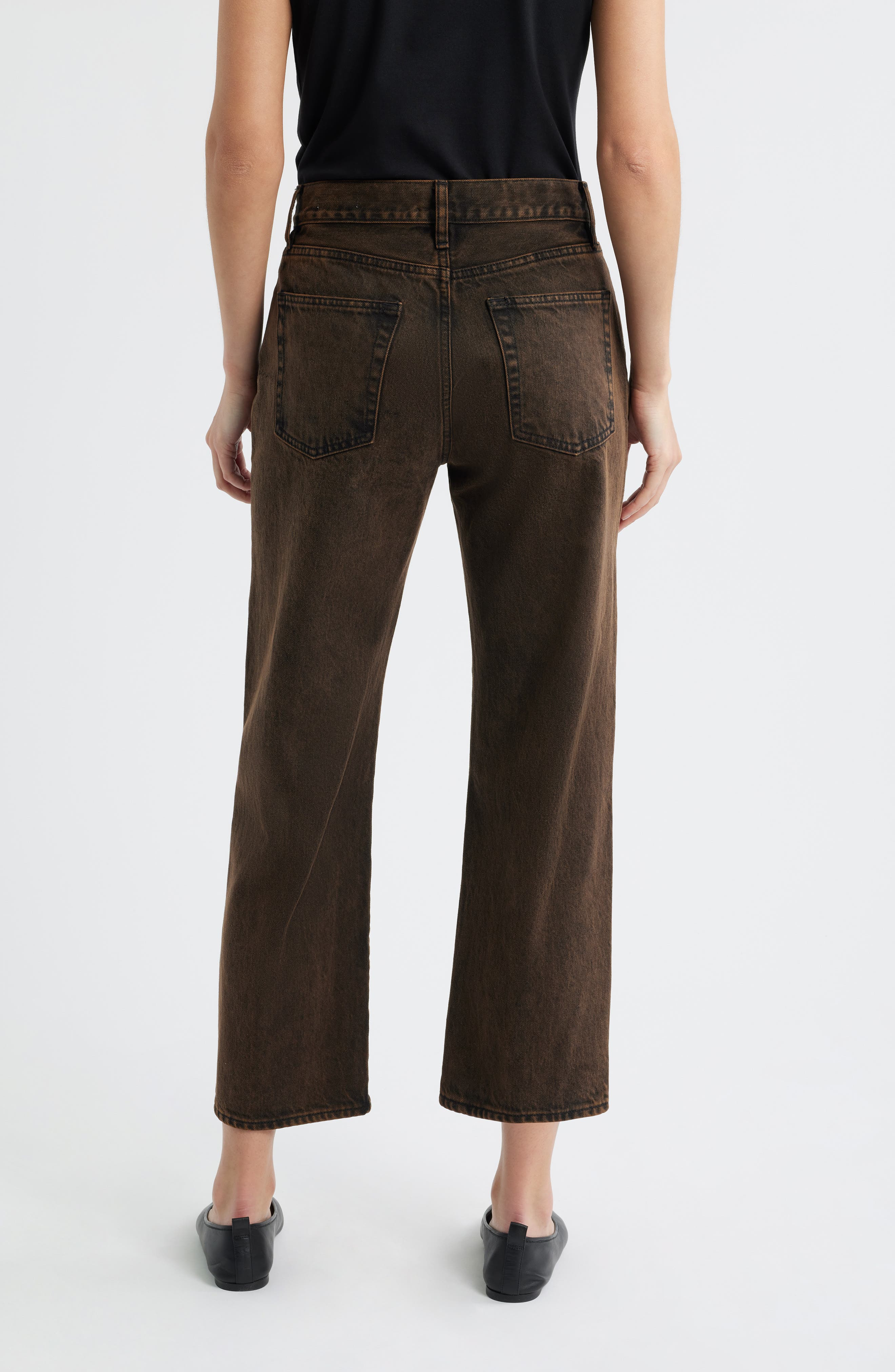 FRAME The Hang High Waist Ankle Straight Leg Jeans in Nightmoth at Nordstrom - 2