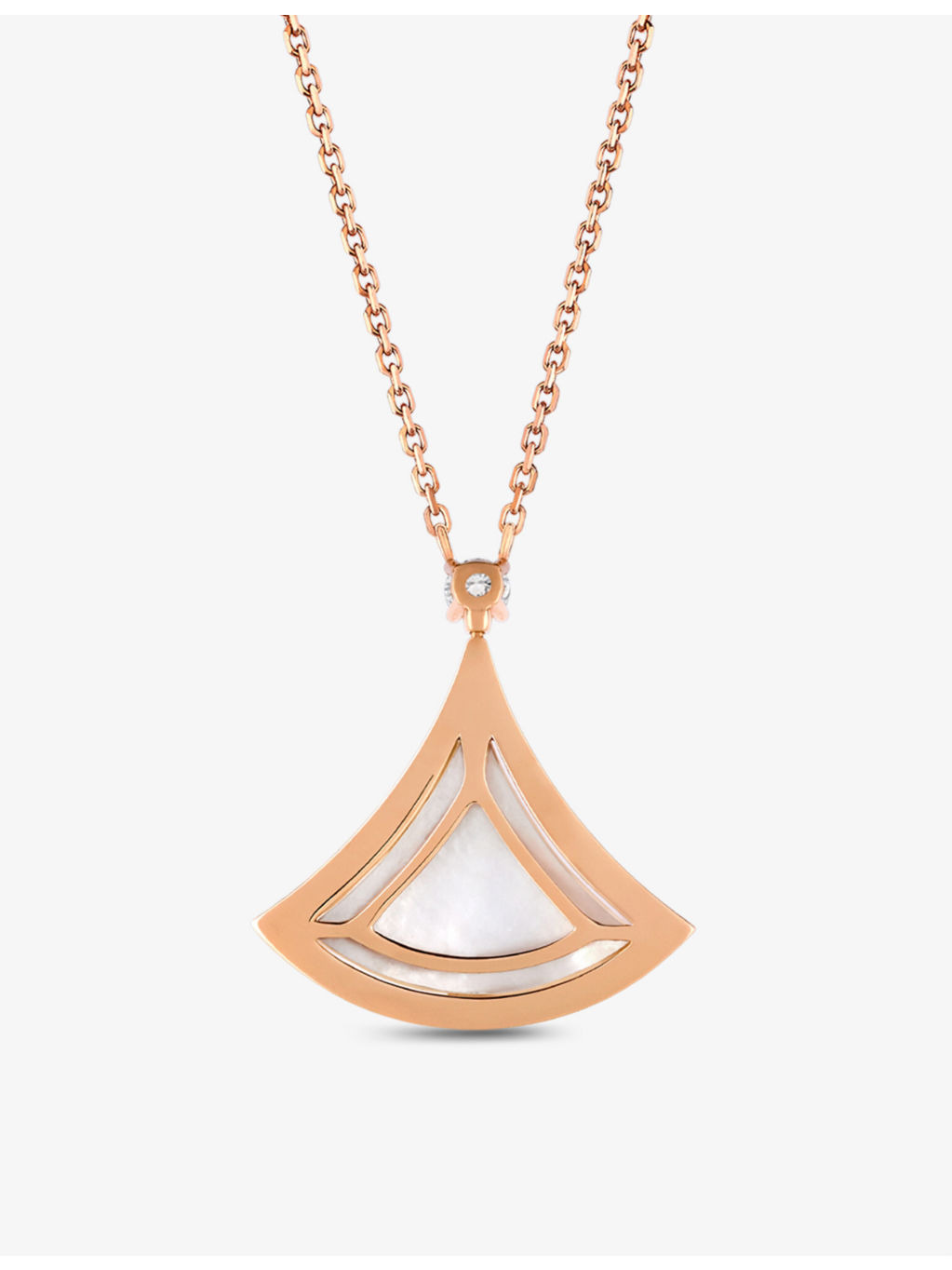 Divas' Dream 18ct rose-gold, mother-of-pearl and 0.5ct round brilliant-cut diamond necklace - 4