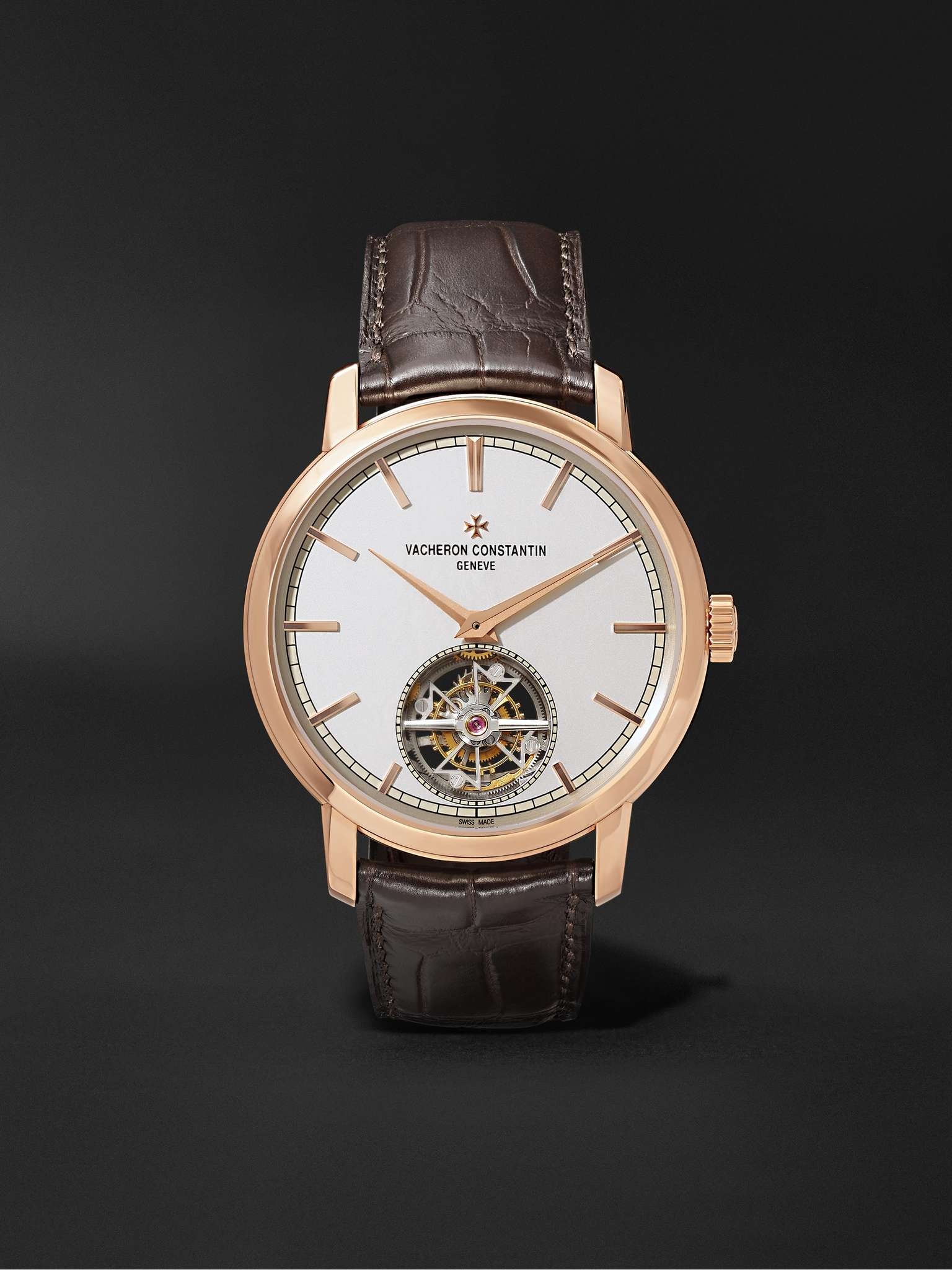 Traditionnelle Tourbillon Automatic 41mm 18-Karat Pink Gold and Alligator Watch, Ref. No. 6000T/000R - 1