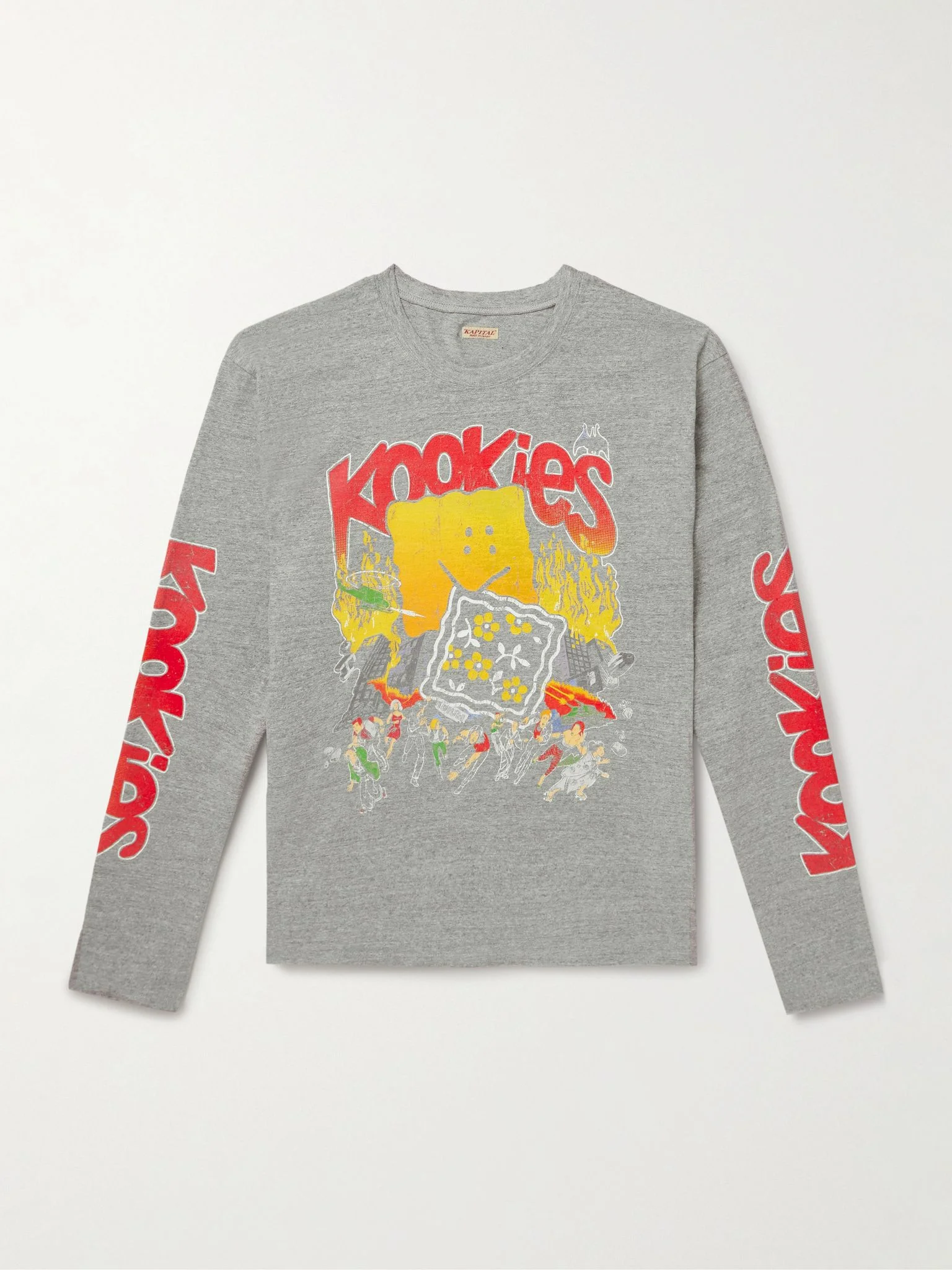 Buster Peckish Bowy Printed Cotton-Jersey T-Shirt Gray - 1