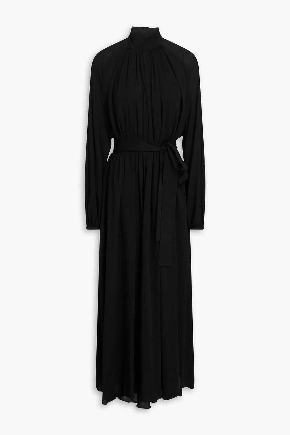Cedric belted silk-crepe midi dress - 1
