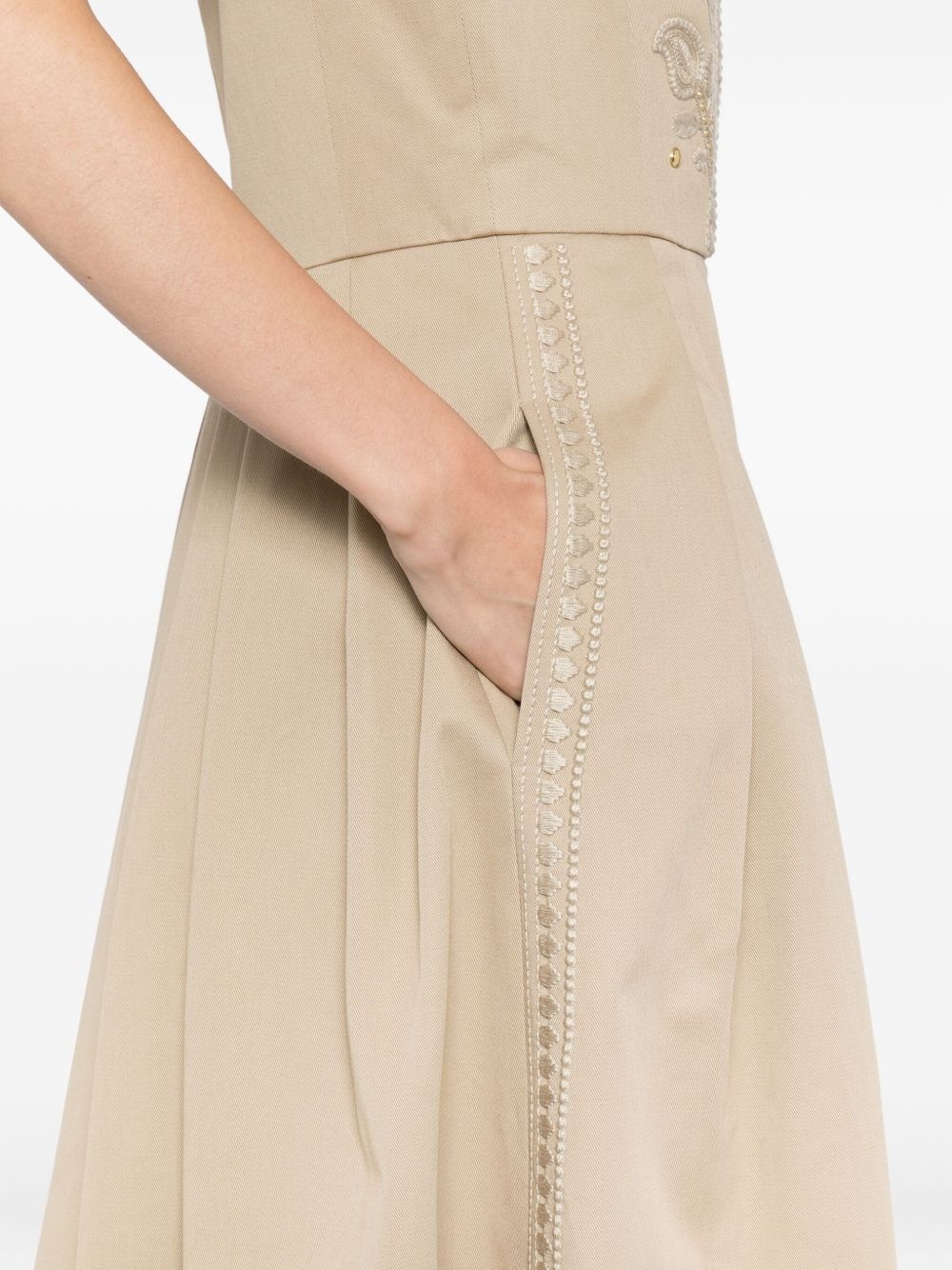 embroidered gabardine dress - 5