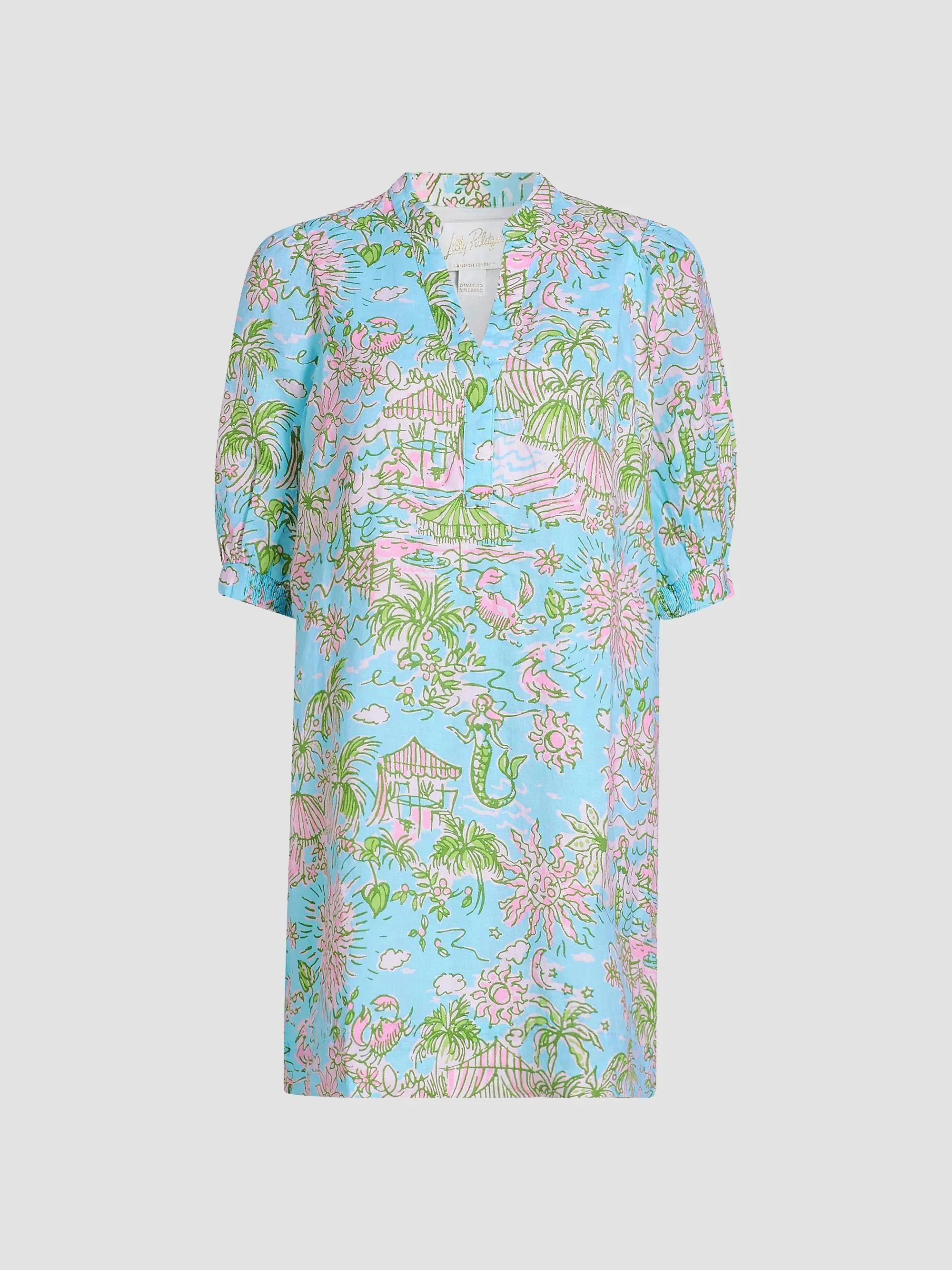 Women's Mialeigh Linen Shift Dress - Fresh Water Blue - 1