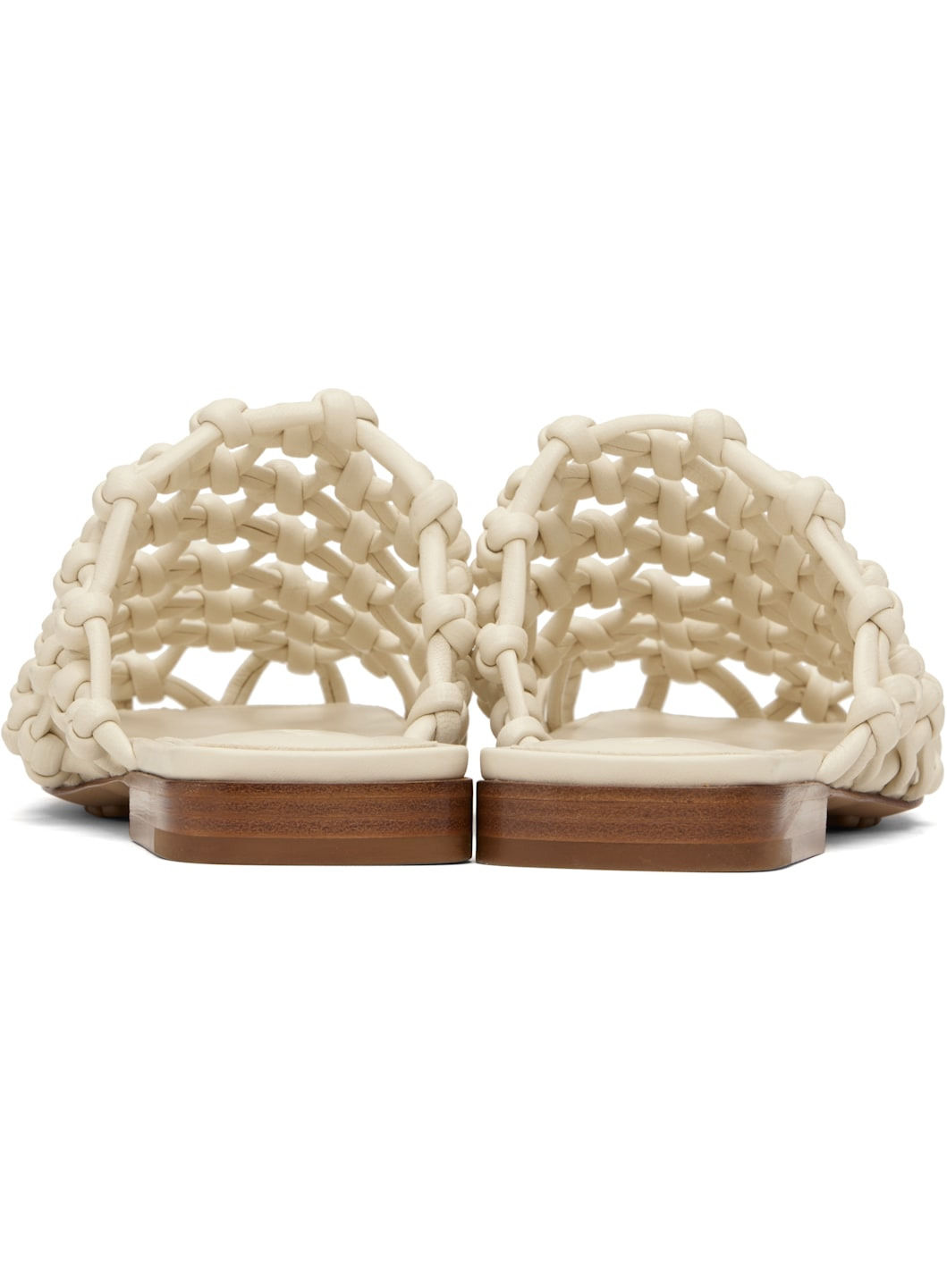 White Supple Lambskin Flat Sandals - 2