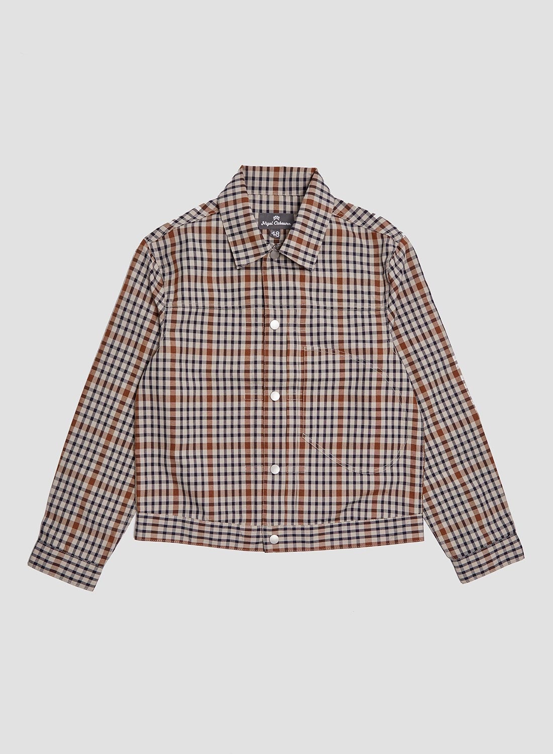 Japanese S Type 1 Jacket in Stone Check - 1