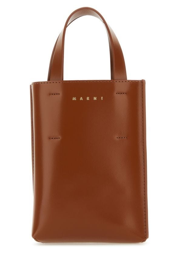 Brown leather nano Museo handbag - 1