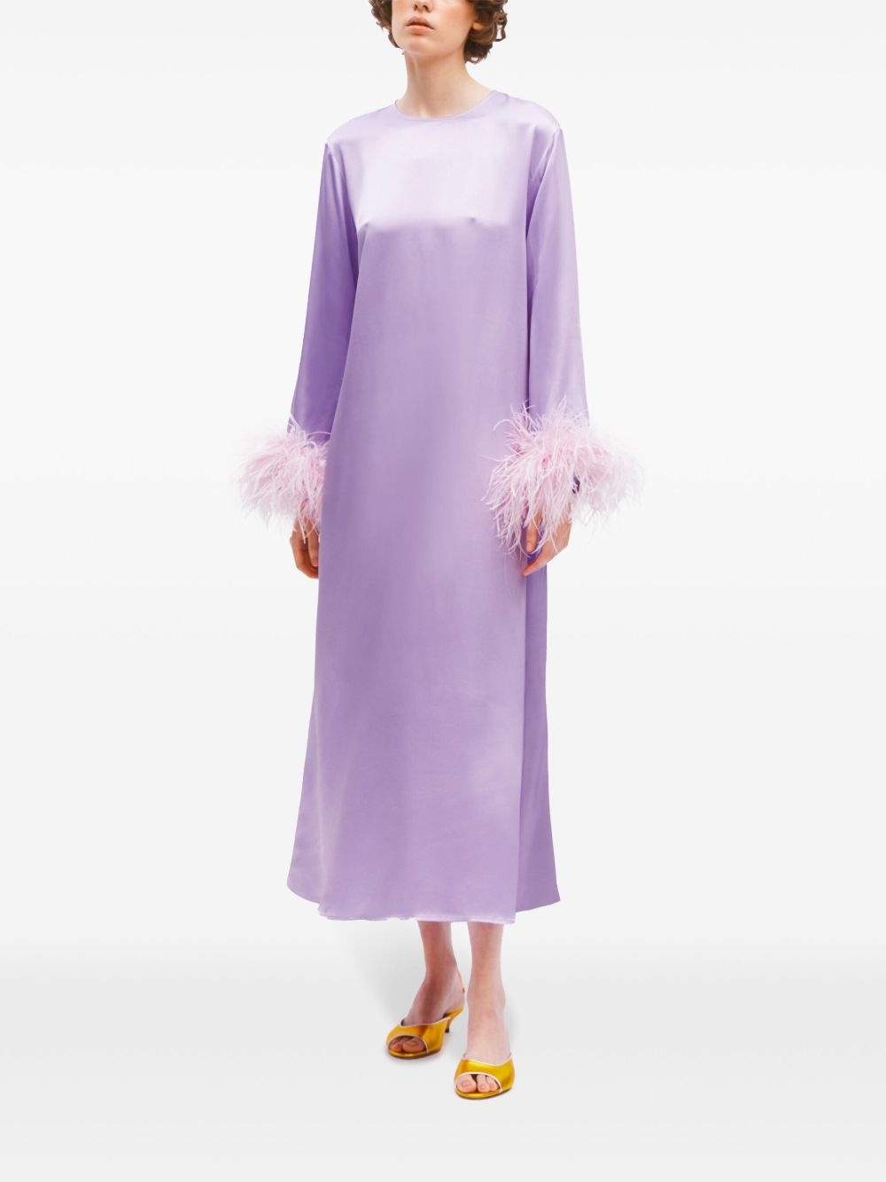feather-trim dress - 4