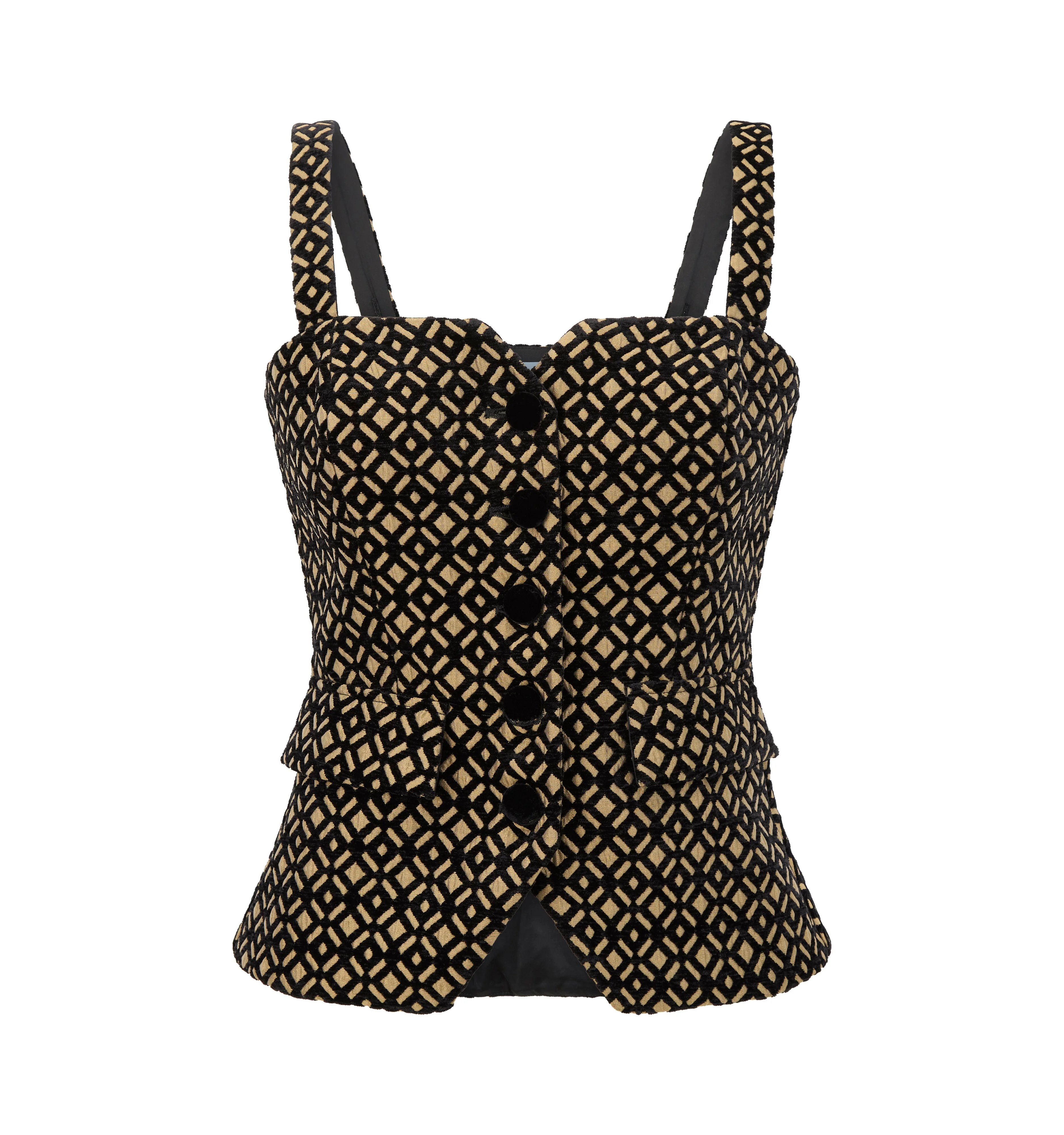 The Jessa Top - Byzantine Brocade, Black/Gold - 1