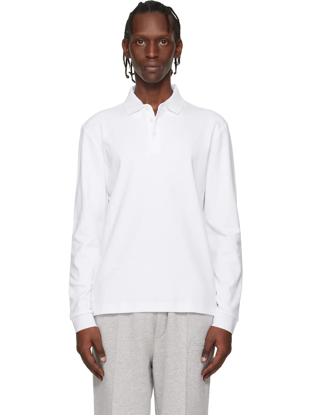 White Regular Fit Interlock-Cotton Polo - 1