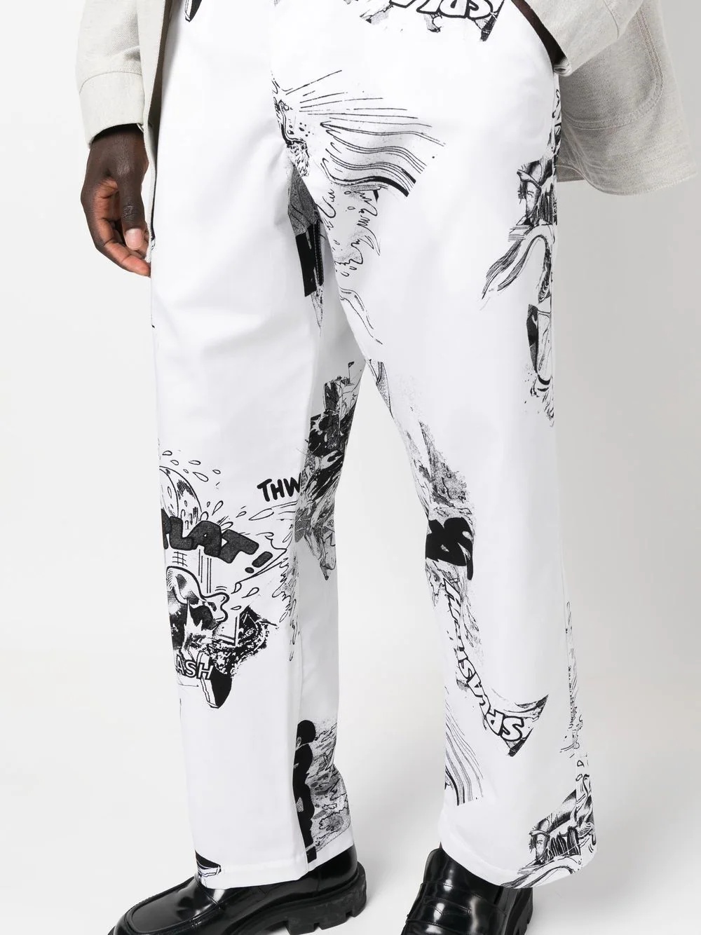 comic-print cotton trousers - 5