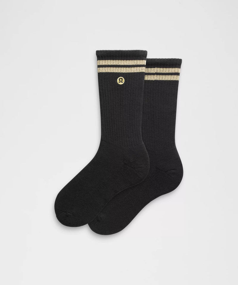 Unisex Daily Essential Crew Socks *Metallic Stripe 1