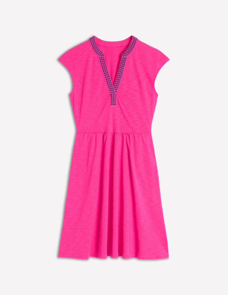 Chloe Embroidered Short Dress-Pink Peony 1