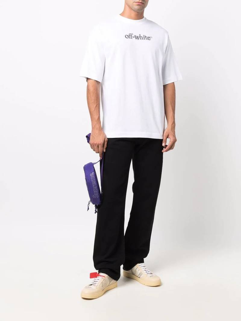 Off-White diagonals 인쇄 직사 청바지 outlook