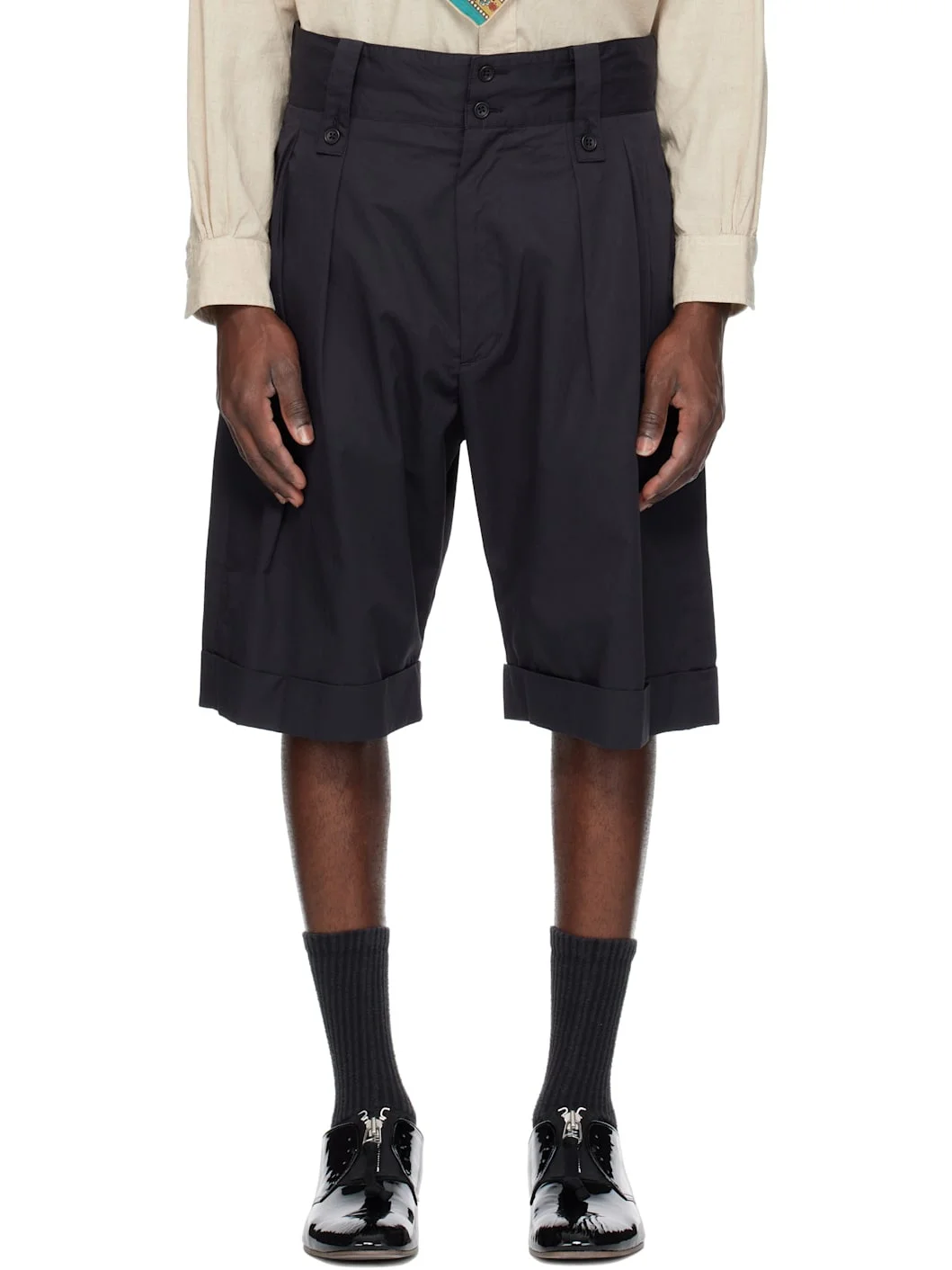 Navy Gurkha Shorts - 1