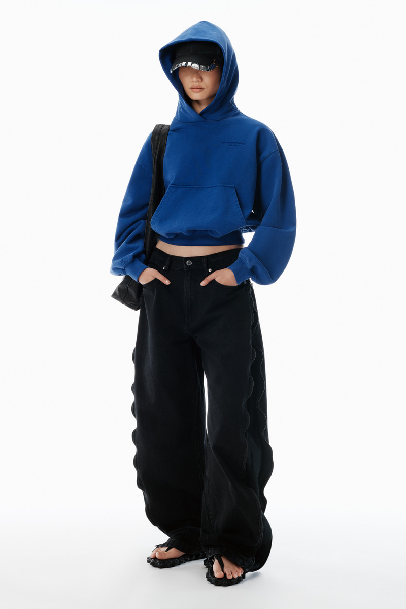 Alexander Wang black expandable basketball mesh jeans outlook