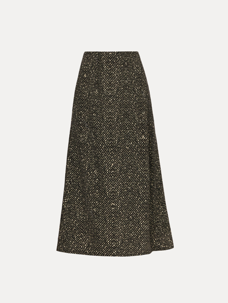 CHEVRON WOOL SKIRT 1