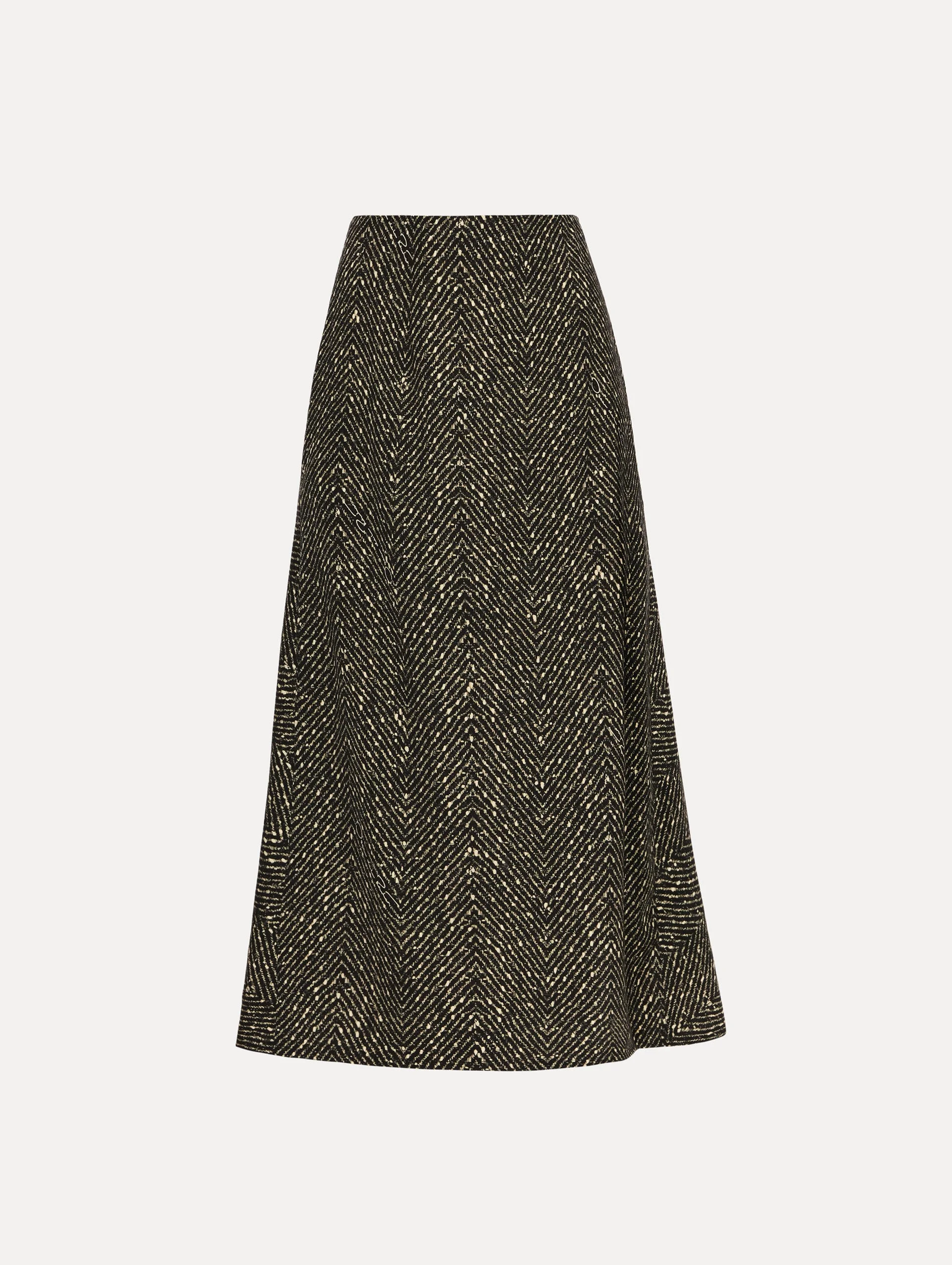 CHEVRON WOOL SKIRT - 1