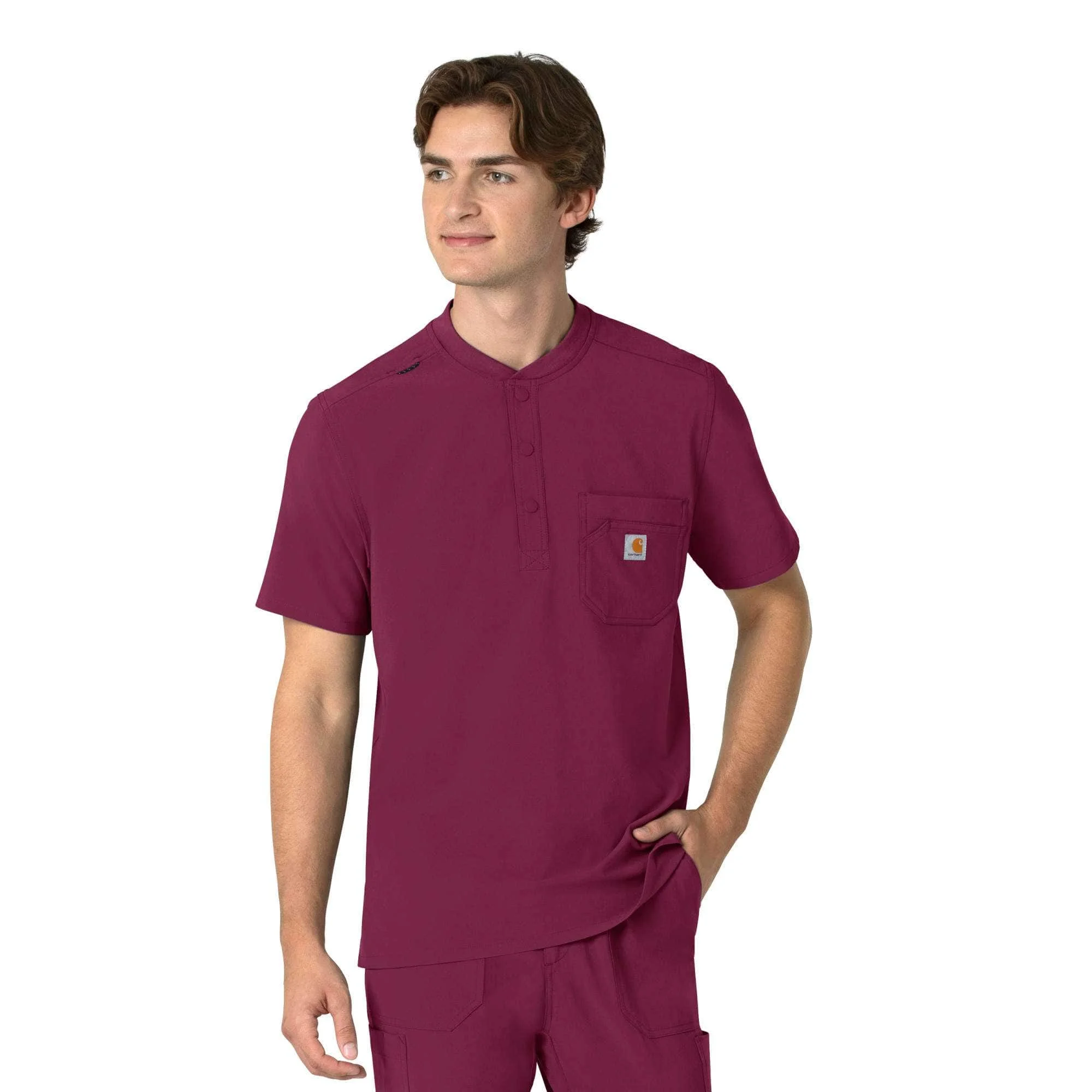 Force Cross-Flex Men's Henley Scrub Top - 1