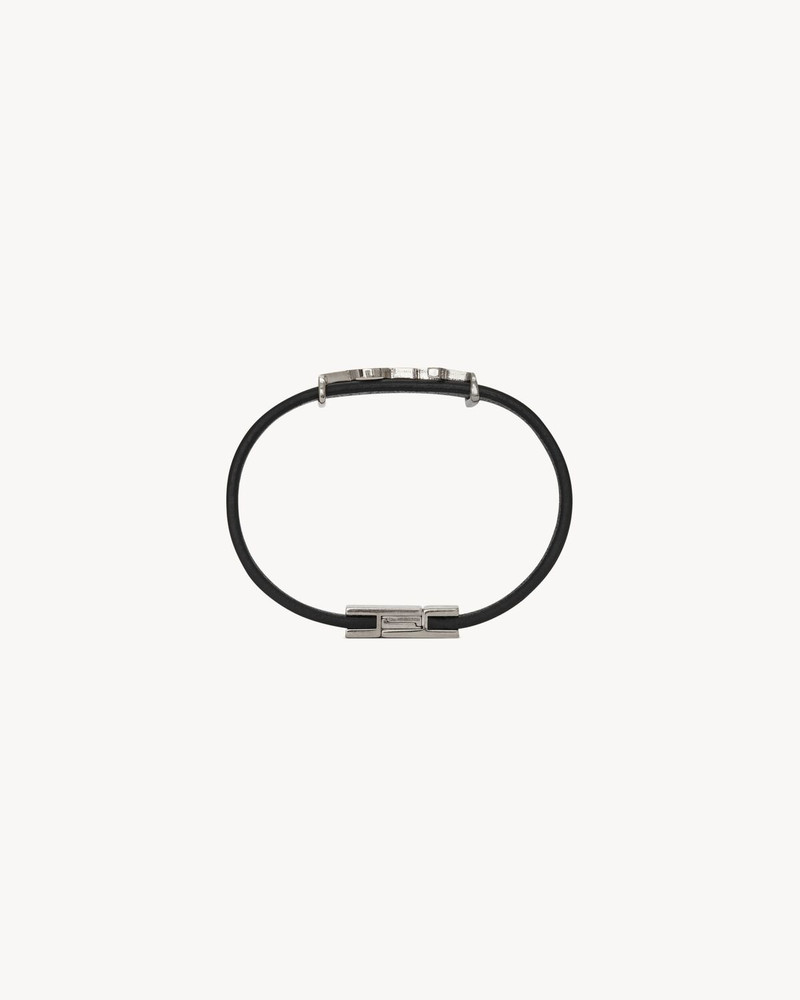 SAINT LAURENT CASSANDRE BRACELET IN LEATHER outlook