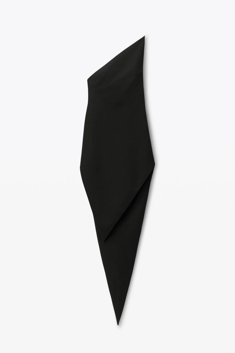 asymmetric slit maxi dress in wool twill - 1