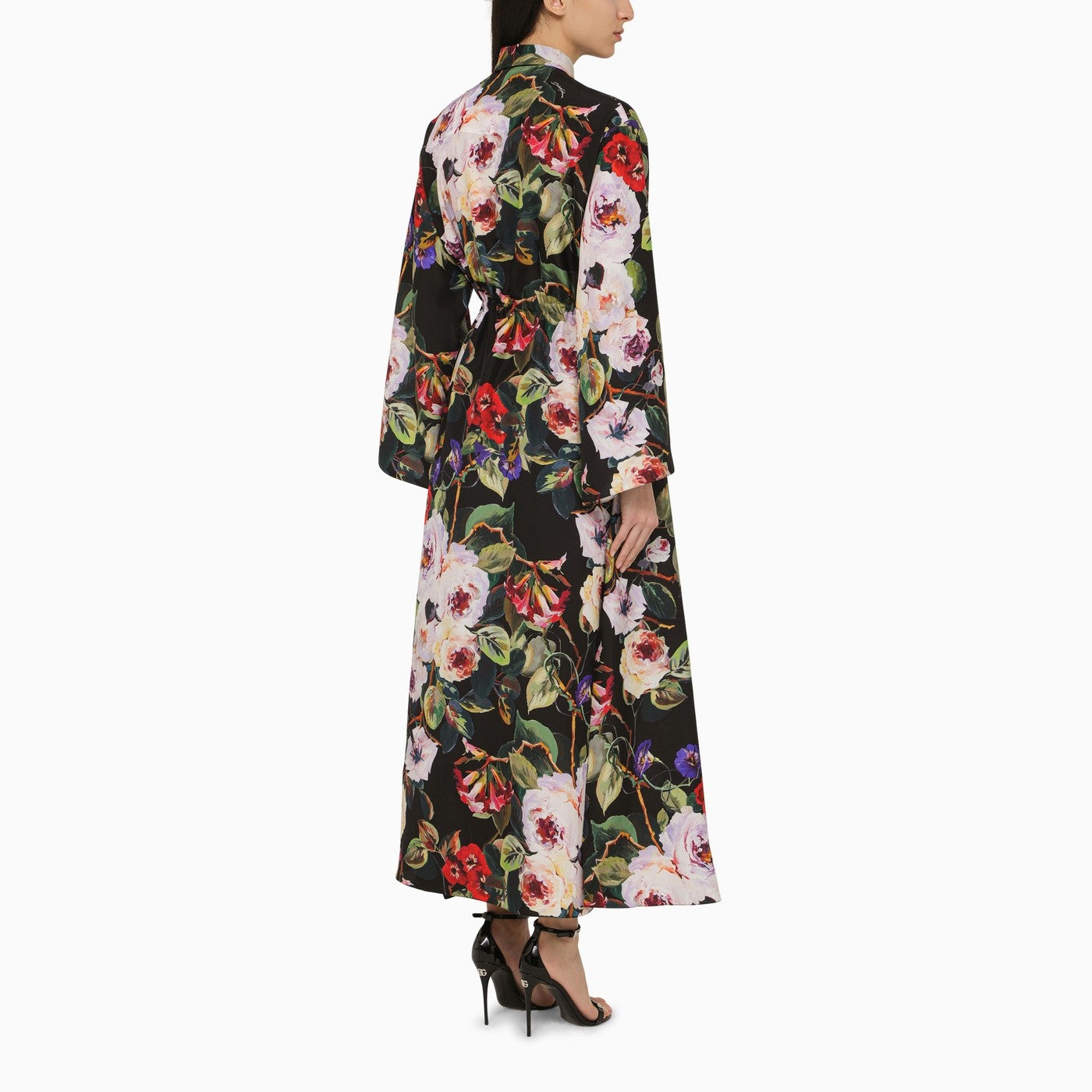 Dolce&Gabbana Rose Print Silk Chemisier Dress - 3